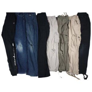 Boys Pants Bundle Sizes M–XXL | 8pc Mixed Brands | Pre-Owned with Knee Tears